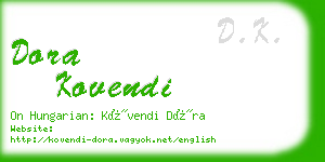 dora kovendi business card